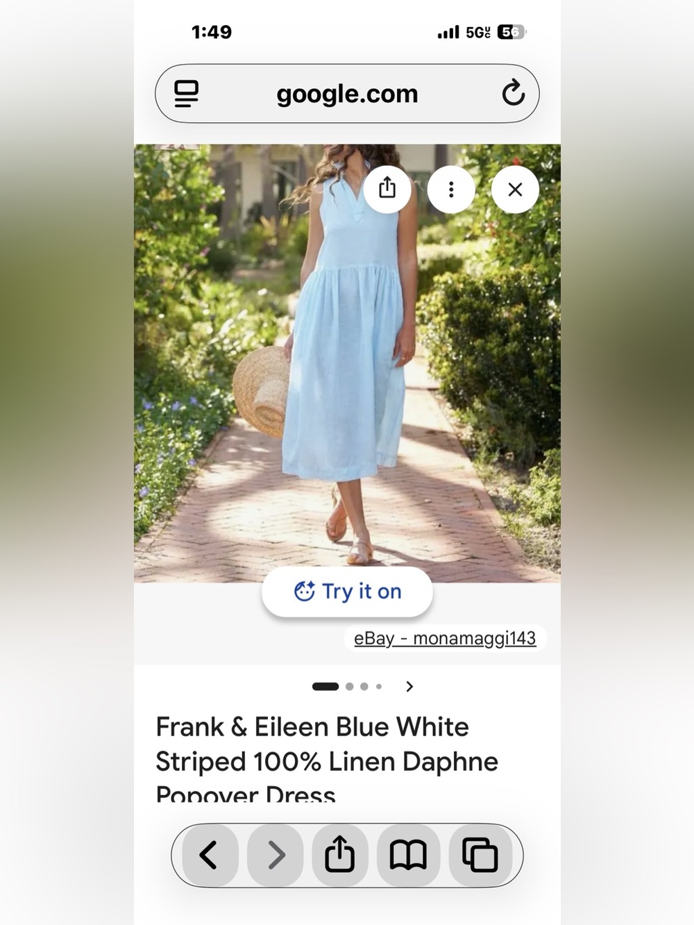 Frank & Eileen Light Blue Sleeveless Linen Maxi Dress